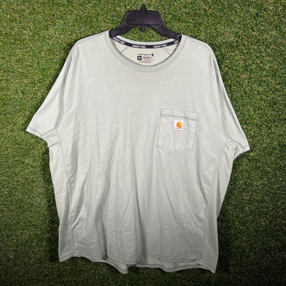 Carhartt Force Relaxed Fit Pocket T-Shirt Mens 2XL Light Green Sage Work Tee